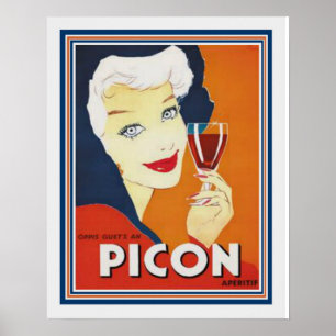 1930's French Picon Apertif Ad- 16x20 Poster