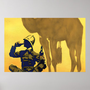 1930s German Beer advertisement Poster Hackerbräu