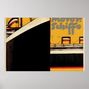 1930s German Hamburg American Lines Cruise Poster