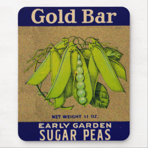 1930s Gold Bar sugar peas can label Mouse Pad