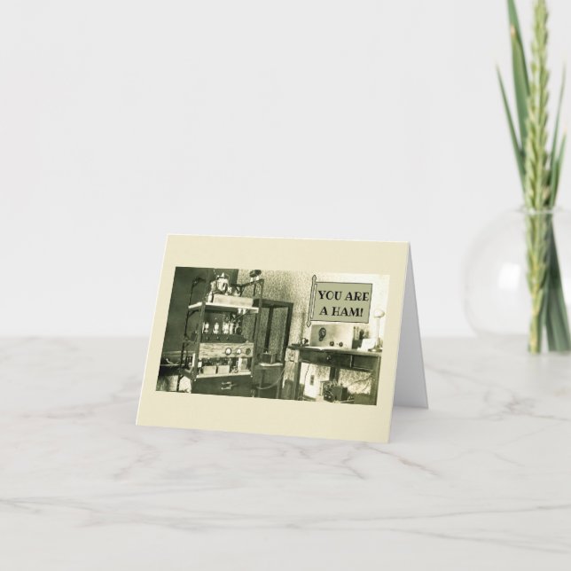 1930'S HAM RADIO OPERATOR SETUP AMATUER PHOTOGRAPH CARD (Front)