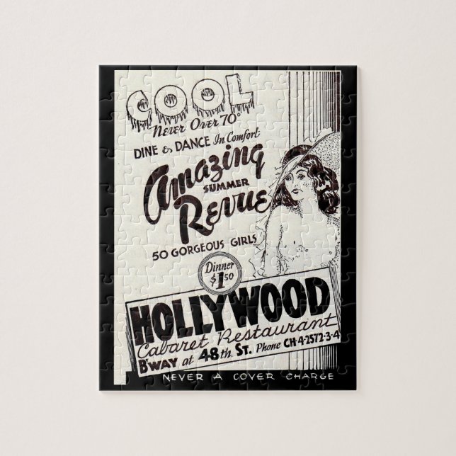 1930s Hollywood Cabaret Restaurant ad Jigsaw Puzzle (Vertical)