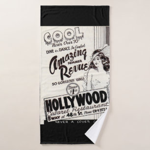1930s Hollywood Cabaret Restaurant ad print Bath Towel Set