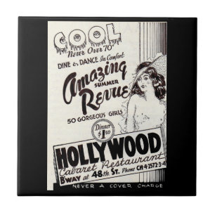 1930s Hollywood Cabaret Restaurant ad Tile