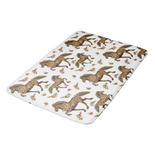 1930s Icelandic Horse and Flowers Bath Mat