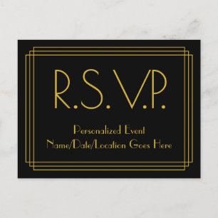 1930s Inspired Look "R.S.V.P." Postcard