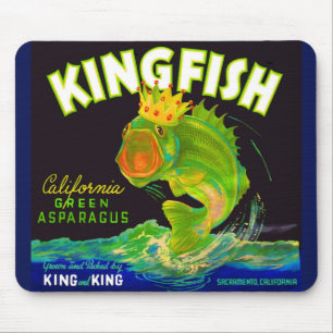 1930s Kingfish asparagus crate label Mouse Pad