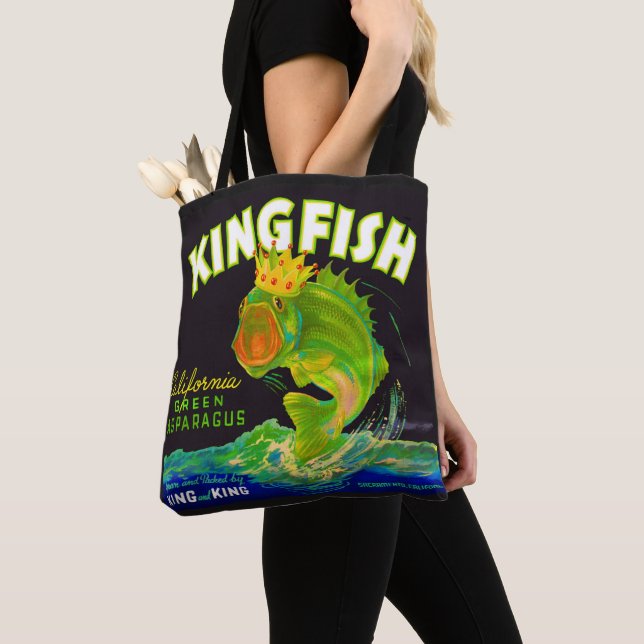 1930s Kingfish asparagus crate label Tote Bag (Close Up)