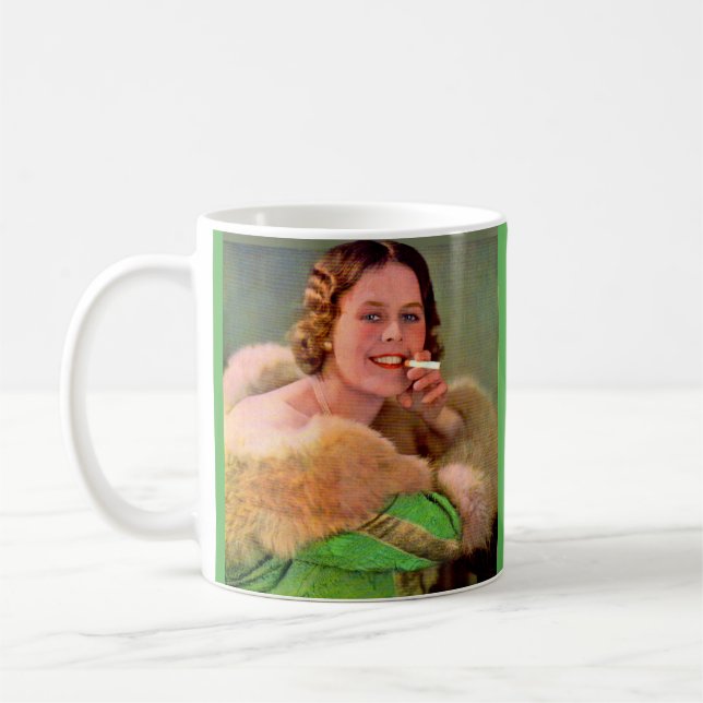 1930s lady smoker coffee mug (Left)