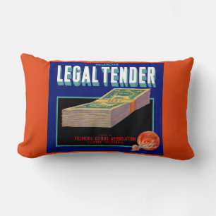 1930s Legal Tender orange crate label Lumbar Cushion