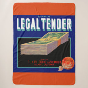 1930s Legal Tender orange crate label Sherpa Blanket