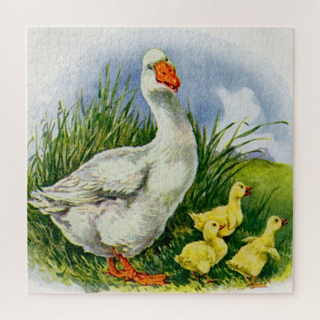 1930s mama duck and ducklings jigsaw puzzle (Vertical)