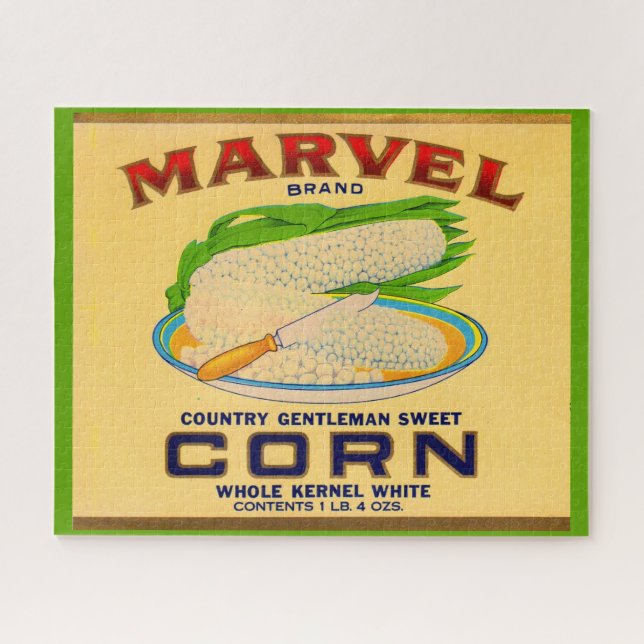 1930s Marvel canned corn label Jigsaw Puzzle (Horizontal)