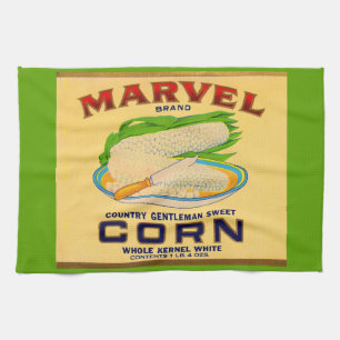 1930s Marvel canned corn label Tea Towel
