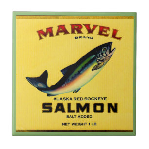 1930s Marvel salmon can label Tile