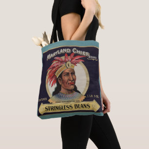1930s Maryland Chief Stringless Beans label Tote Bag