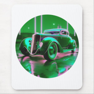 1930's Neon Green Street Rod Mouse Pad