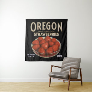 1930s Oregon Strawberries label print Tapestry
