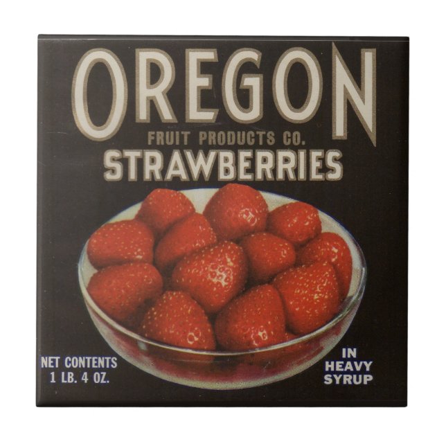 1930s Oregon Strawberries Tile (Front)