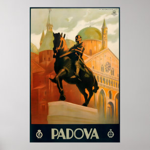 1930s Padova Italy Monument of Gattamelata Statue Poster