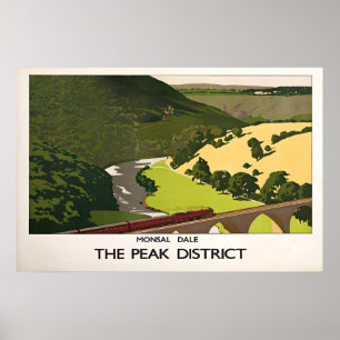1930s Peak District Travel Poster Vintage England