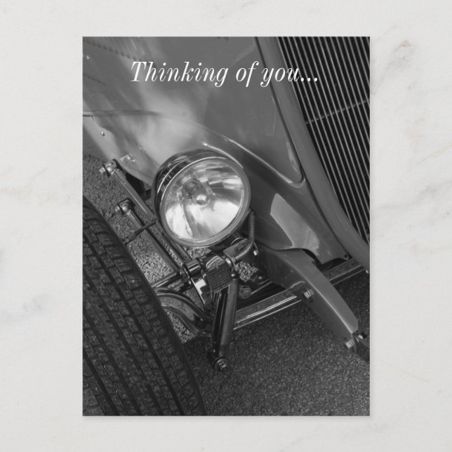 1930's Roadster Grayscale Postcard (Front)