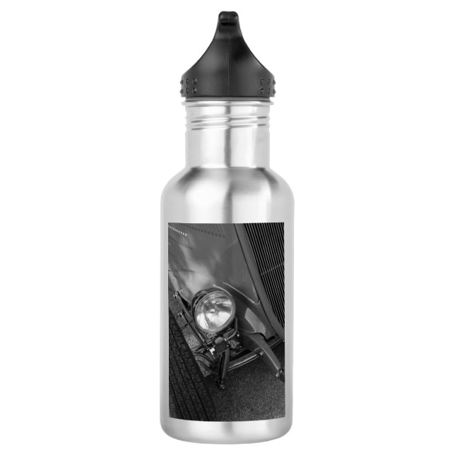 1930's Roadster Grayscale Water Bottle (Right)