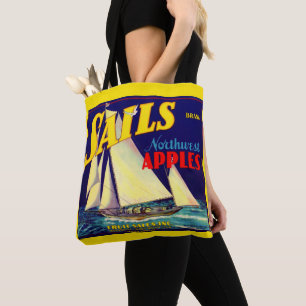 1930s Sails Northwest Apples crate label print Tote Bag