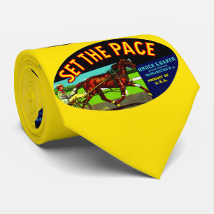 1930s Set the Pace vegetable crate label print Tie