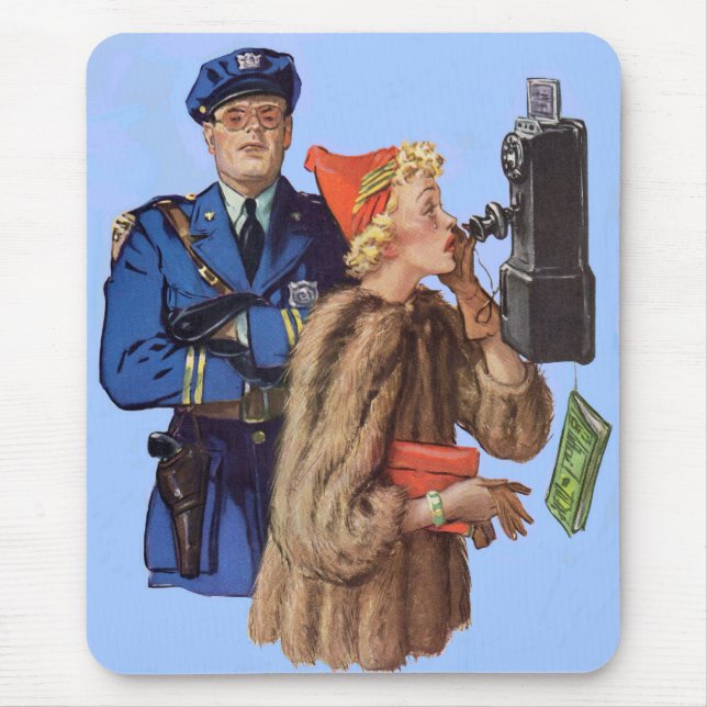 1930s traffic cop and rich lady arrestee mouse pad (Front)