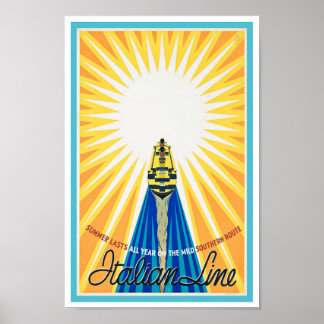 1930s TRAVEL POSTER ITALY CRUISE
