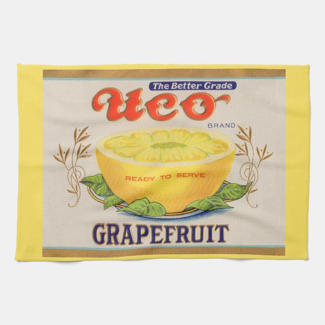 1930s Uco Brand Grapefruit label Tea Towel (Horizontal)