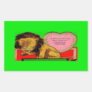 1930s Valentine The Lion’s Share of My Love Rectangular Sticker