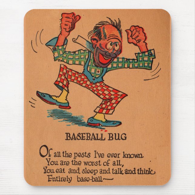 1930s vinegar valentine: the Baseball Bug Mouse Pad (Front)