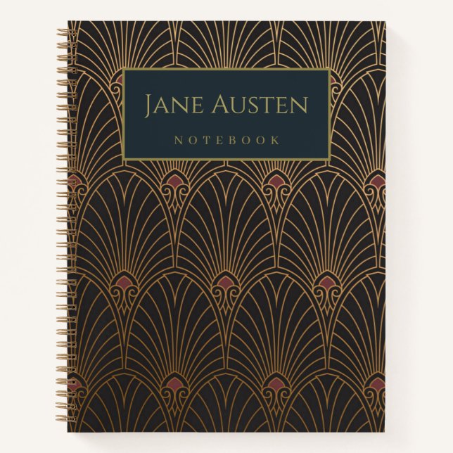 1930's vintage art deco wallpaper Personalised Notebook (Front)