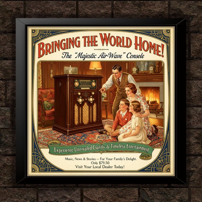 1930s Vintage Radio Console Advertising Poster (Creator Uploaded)