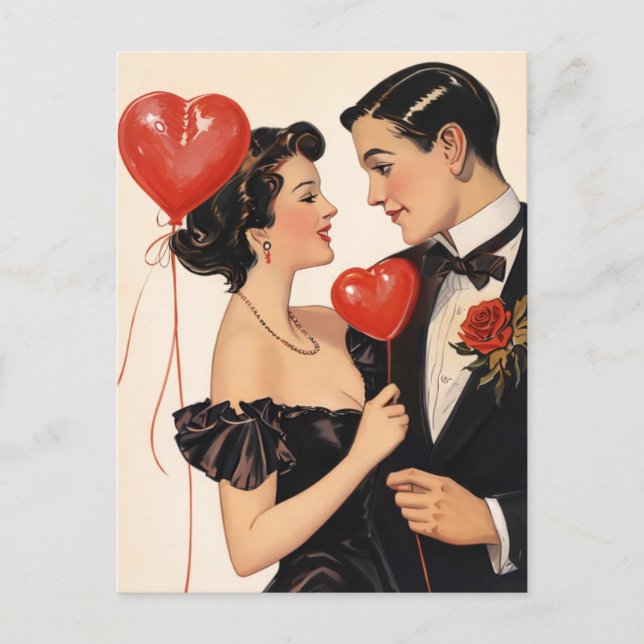 1930s Vintage Valentine Postcard – Romantic Art  (Front)