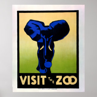 1930's Visit The Zoo WPA Poster