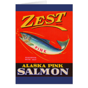 1930s Zest pink salmon can label