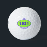 1931 90th Birthday Green Name Any Year Golf Balls<br><div class="desc">1931 90th Birthday Green Name Any Year Golf Balls.
Personalise with your First Name and Last Name and edit the Year for any Golf Ball offered by Oval Logo.</div>