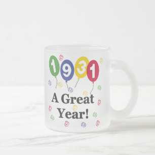 1931 A Great Year Birthday Frosted Glass Coffee Mug