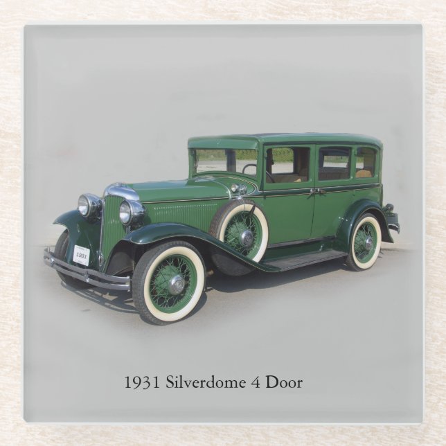 1931 Silverdome 4 Door glass coaster (Front)