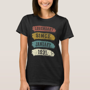 1931 Year Old Vintage Birthday Born In january 92 T-Shirt