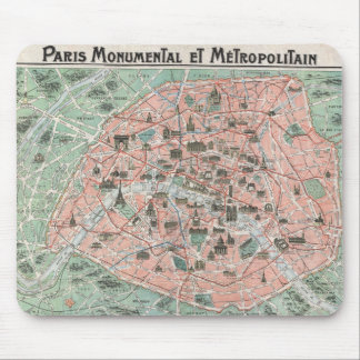 1932 Art Deco Map of Paris, France Mouse Pad