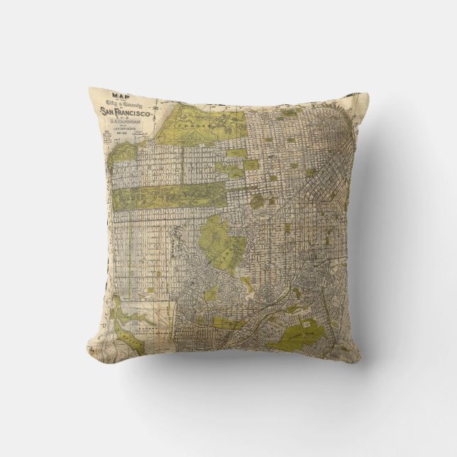 1932 Candrain Map of San Francisco California Cushion (Front)