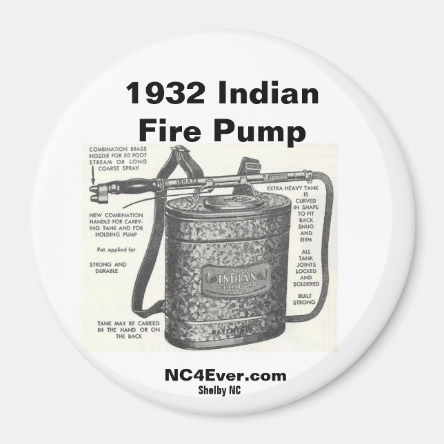 1932 Indian Fire Pump Magnet (Front)