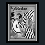 1933 Black and White Art Deco Le Sourire Poster<br><div class="desc">Popular 1933,  Art Deco,  cover for Le Sourire French Magazine in black and white. Also available in color.</div>