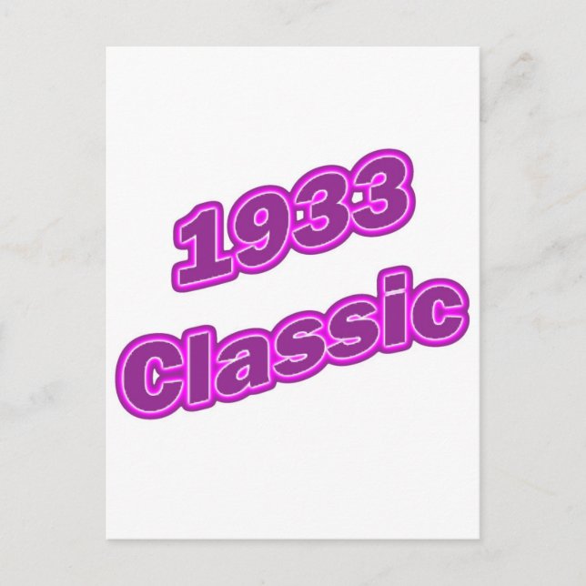 1933 Classic Purple Postcard (Front)