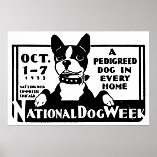 1933 National Dog Week Poster