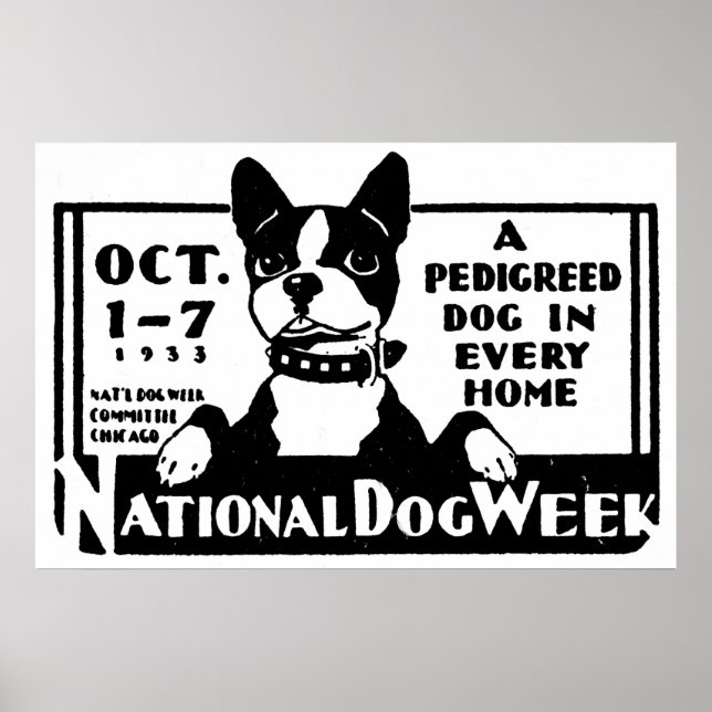 1933 National Dog Week Poster (Front)